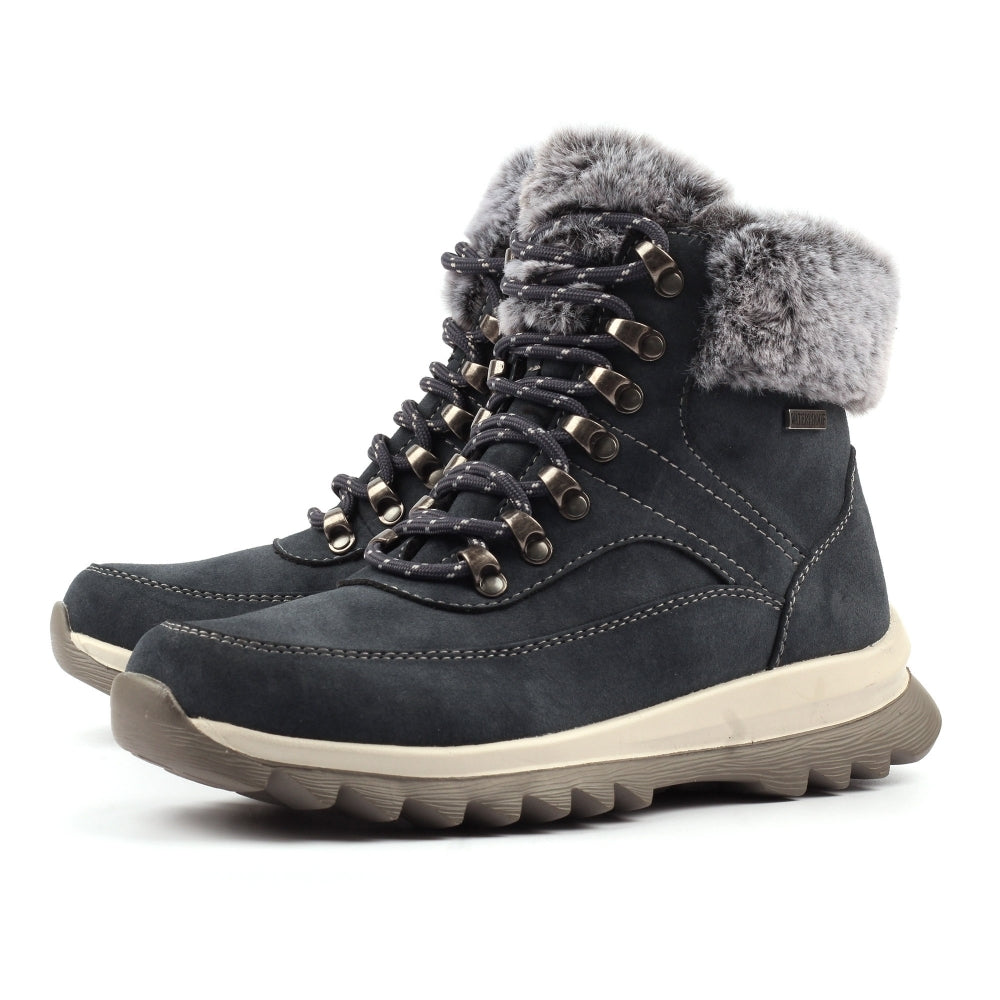 Lunar Jett II Women's Waterproof Lace Up/Zip Ankle Boot Navy
