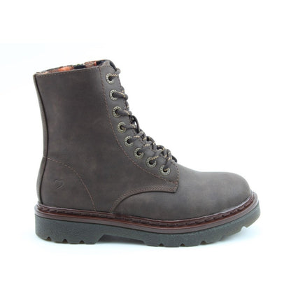 Heavenly Feet Justina2 NBK Women's 8 Eye Lace Up/Zip Up Ankle Boot Bark VEGAN FRIENDLY