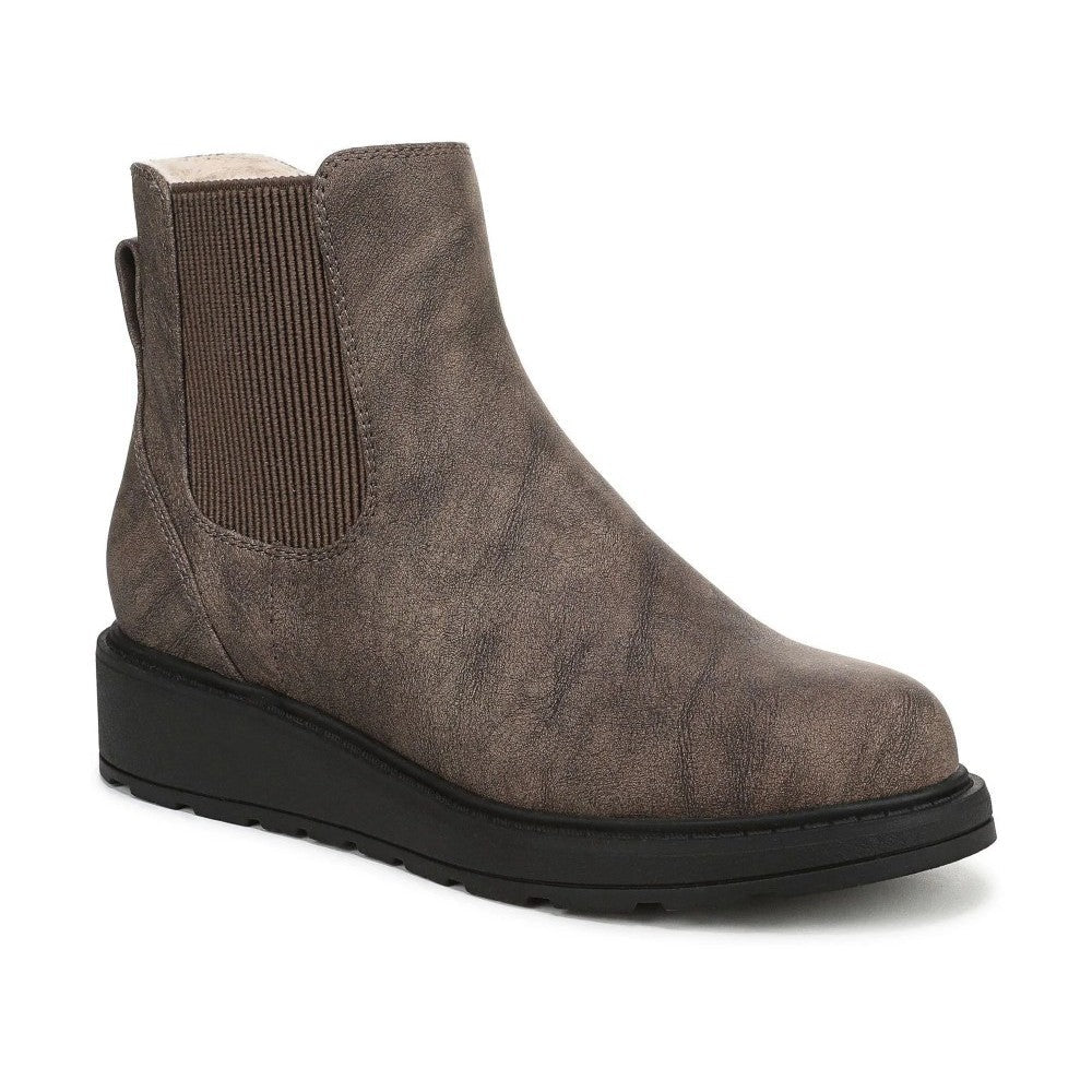 Blowfish Malibu Kali Cozy Women's Vegan Chelsea Side Zip Wedge Ankle Boot Brown