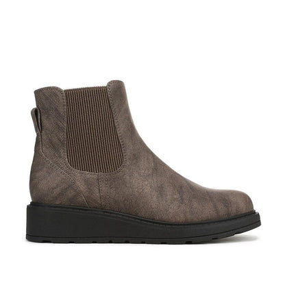 Blowfish Malibu Kali Cozy Women's Vegan Chelsea Side Zip Wedge Ankle Boot Brown