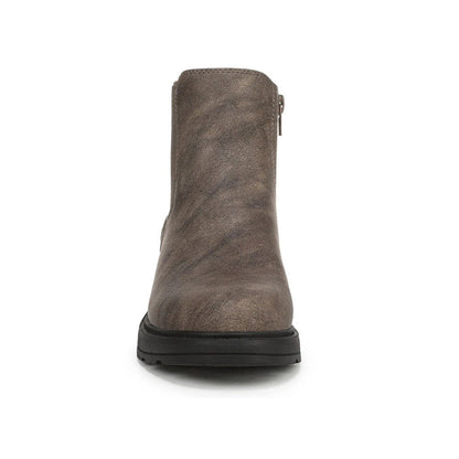 Blowfish Malibu Kali Cozy Women's Vegan Chelsea Side Zip Wedge Ankle Boot Brown