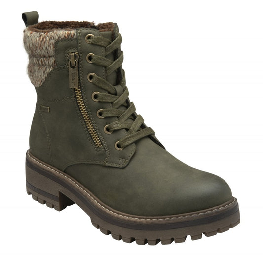 Lotus Stefani Women's Lace Up / Zip Up Ankle Boot Khaki