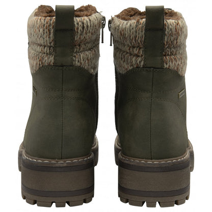 Lotus Stefani Women's Lace Up / Zip Up Ankle Boot Khaki