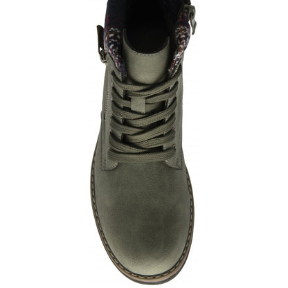 Lotus Montreal Women's Lace Up / Zip Up Ankle Boot Khaki