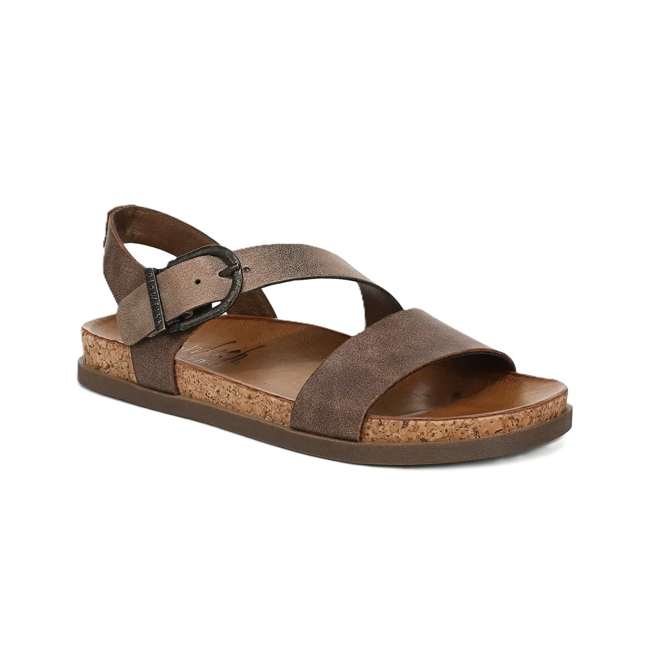 Blowfish Malibu Lance Women's Vegan Open Toe Side Buckle Sandal Walnut/Penny