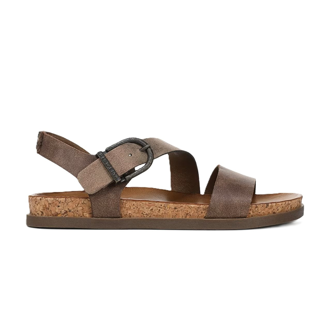 Blowfish Malibu Lance Women's Vegan Open Toe Side Buckle Sandal Walnut/Penny