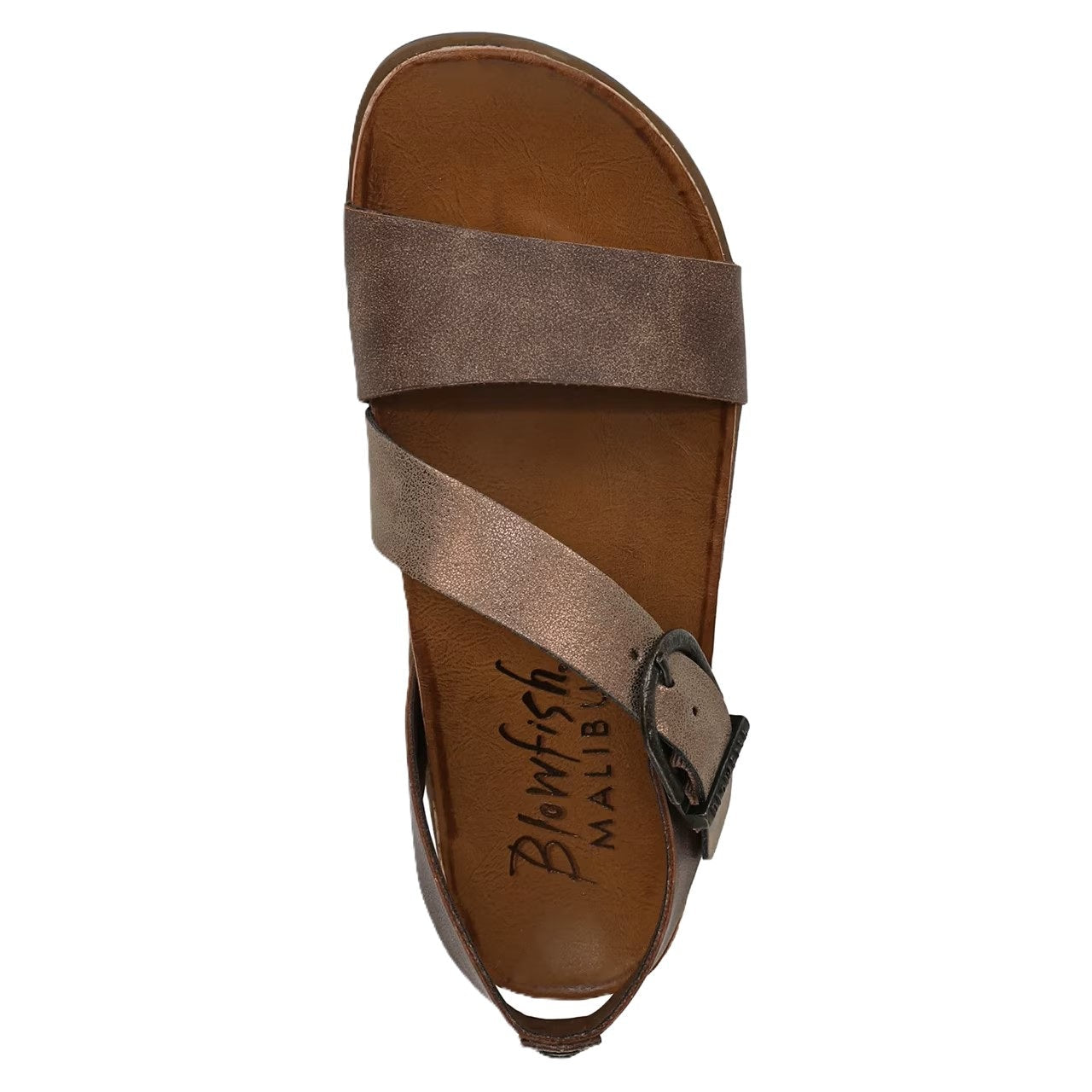 Blowfish Malibu Lance Women's Vegan Open Toe Side Buckle Sandal Walnut/Penny