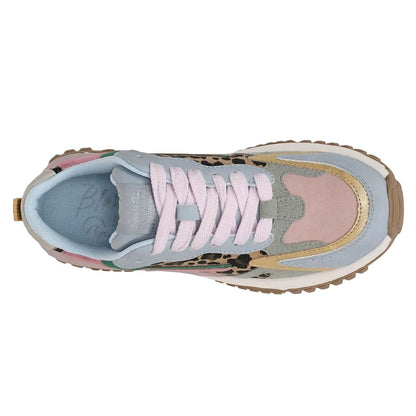 Blowfish Malibu Leo Women's Retro Funky Lace Up Trainer Cloud Blue / Leopard