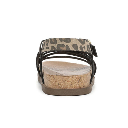 Blowfish Malibu Light Up Women's Buckle Strappy Flatform Vegan Sandal Black/Leopard