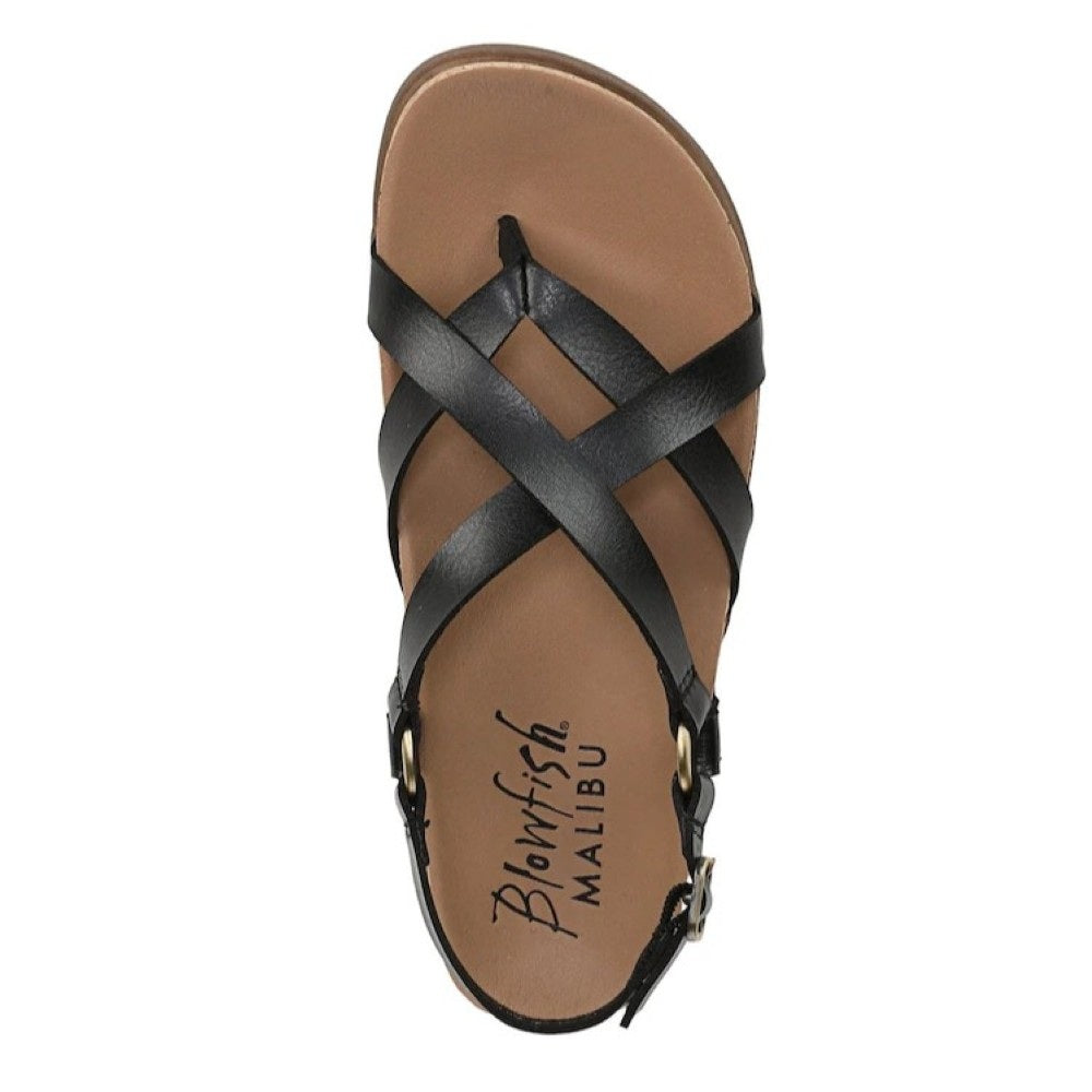 Blowfish Malibu Luster 2 Women's Buckle Strap Crisscross Vegan Sandal Black