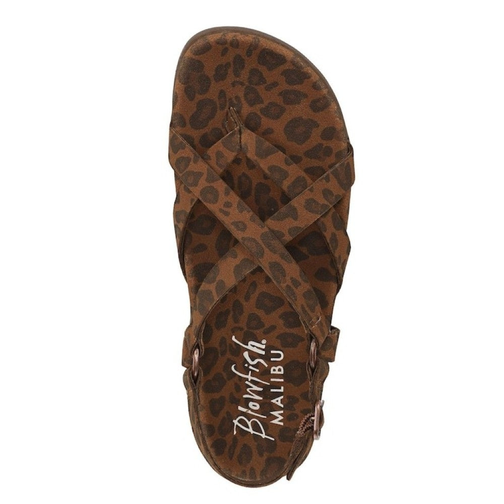 Blowfish Malibu Luster 2 Women's Buckle Strap Crisscross Vegan Sandal Leopard