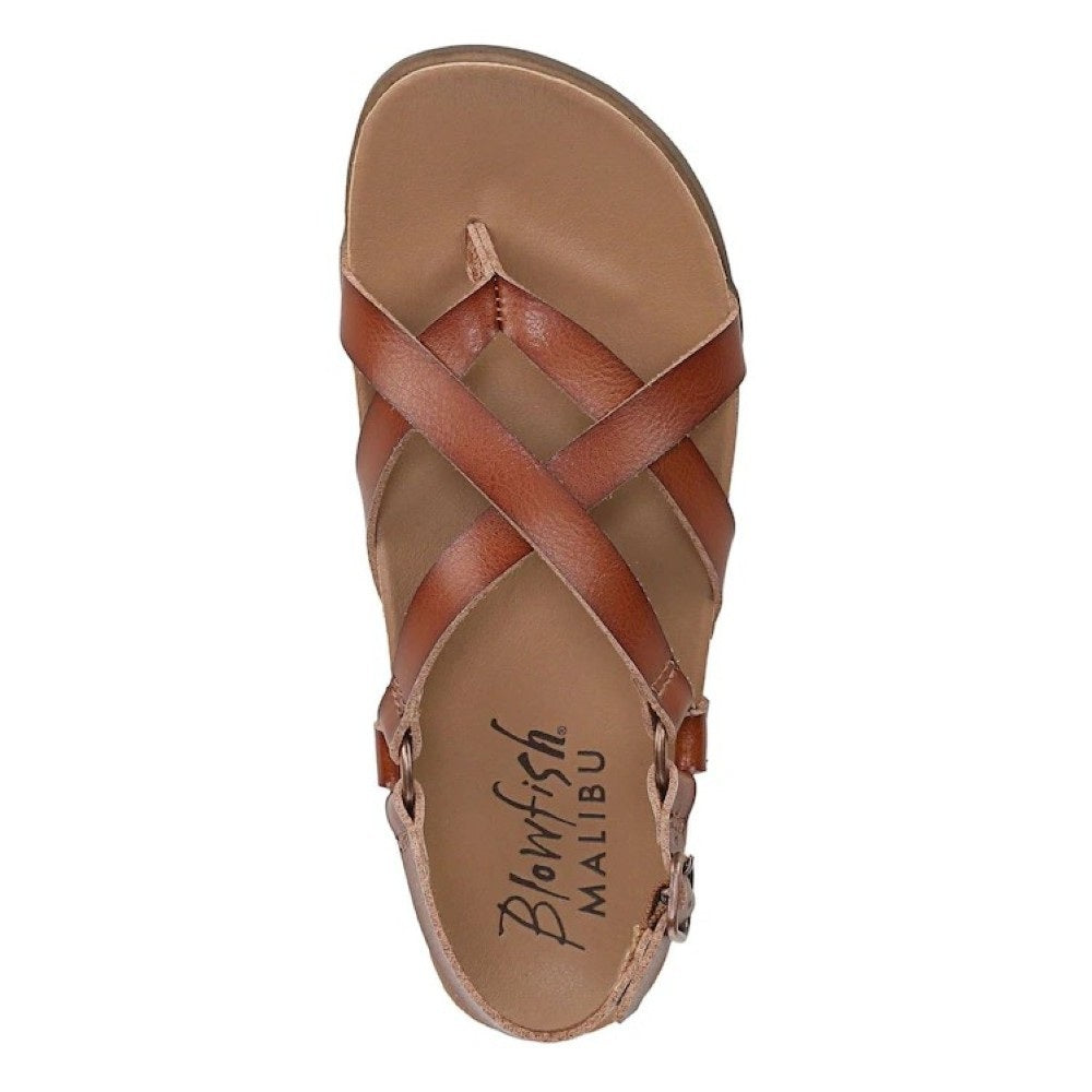 Blowfish Malibu Luster 2 Women's Buckle Strap Crisscross Vegan Sandal Scotch Brown