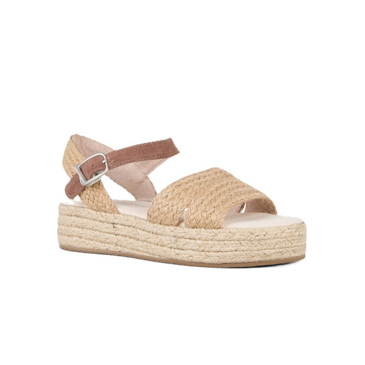 Emu Mackenzie Women's Espadrille Platform Ankle Buckle Sandal Natural