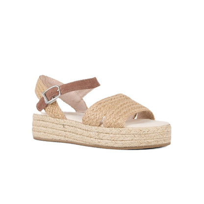 Emu Mackenzie Women's Espadrille Platform Ankle Buckle Sandal Natural