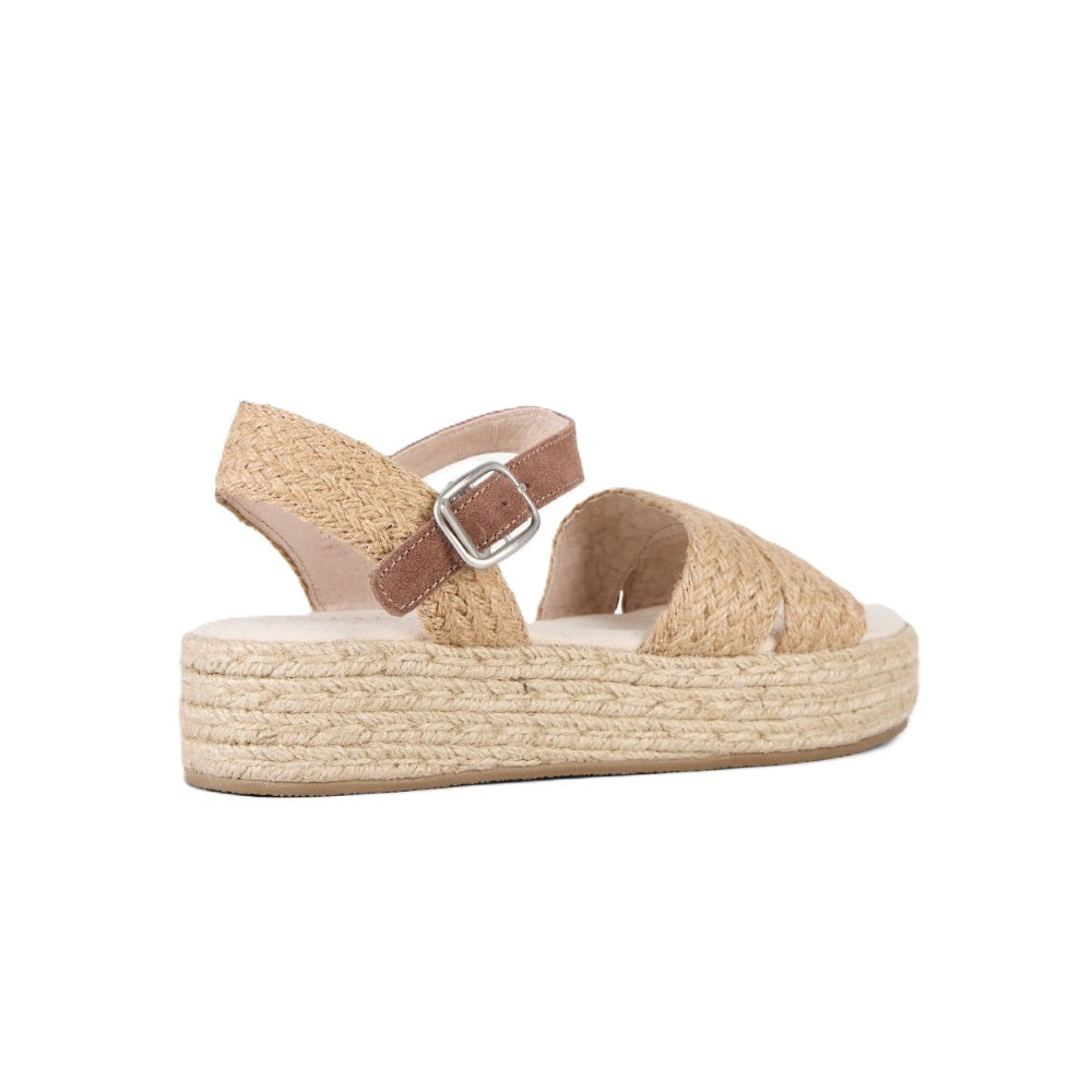 Emu Mackenzie Women's Espadrille Platform Ankle Buckle Sandal Natural