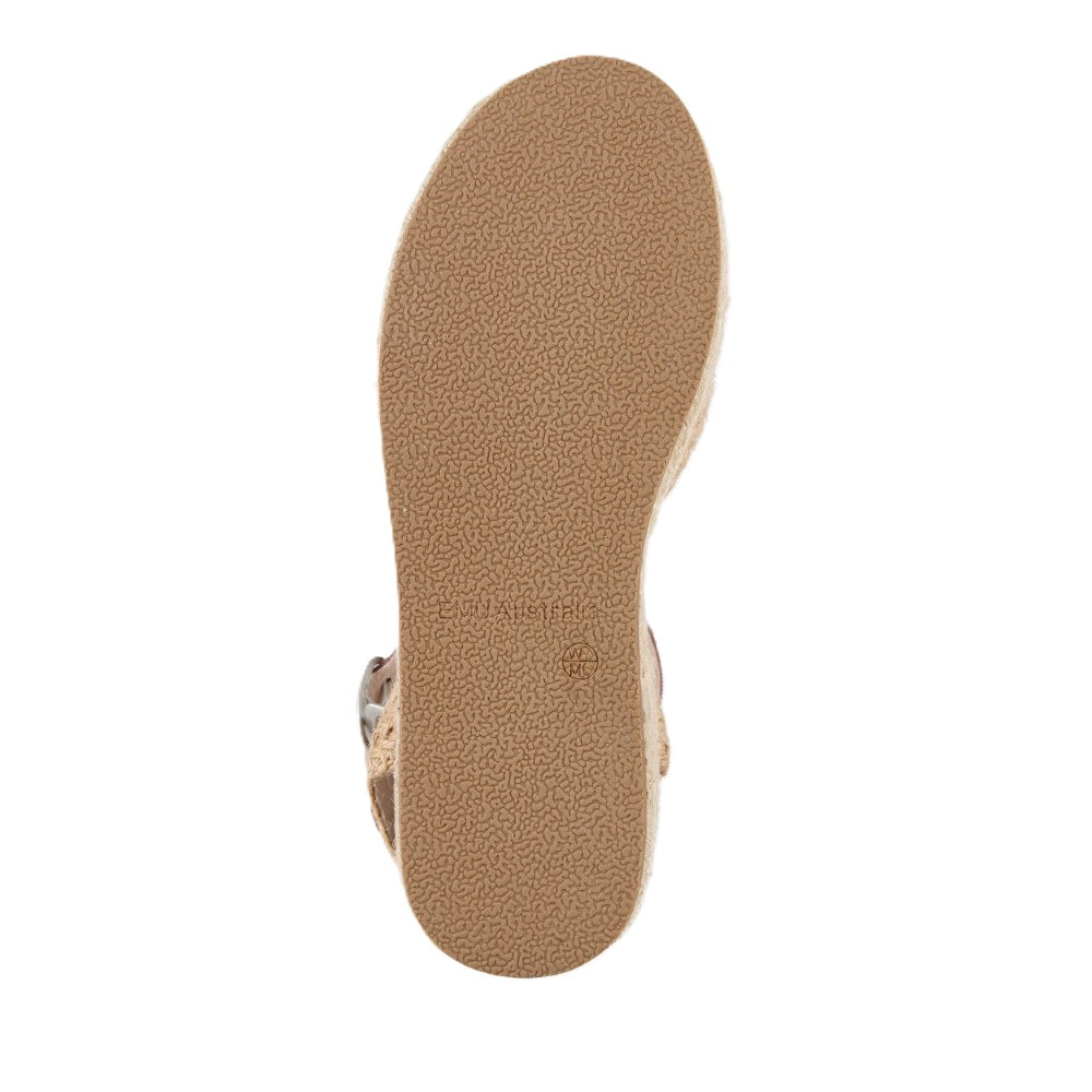 Emu Mackenzie Women's Espadrille Platform Ankle Buckle Sandal Natural