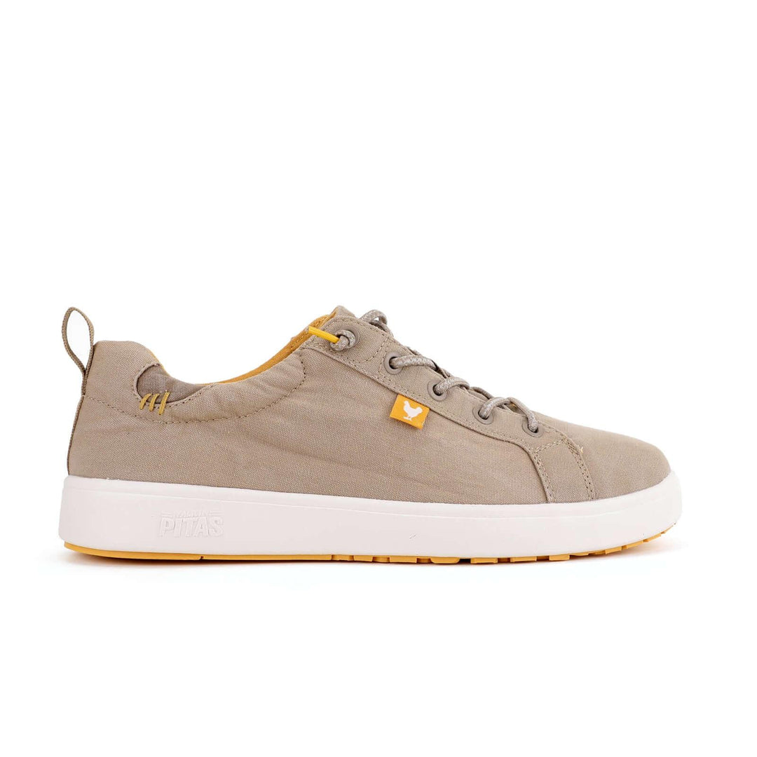 Walk In Pitas Malibu Men's Lightweight Hi-Grip Lace Up Sneaker Trainer Beige
