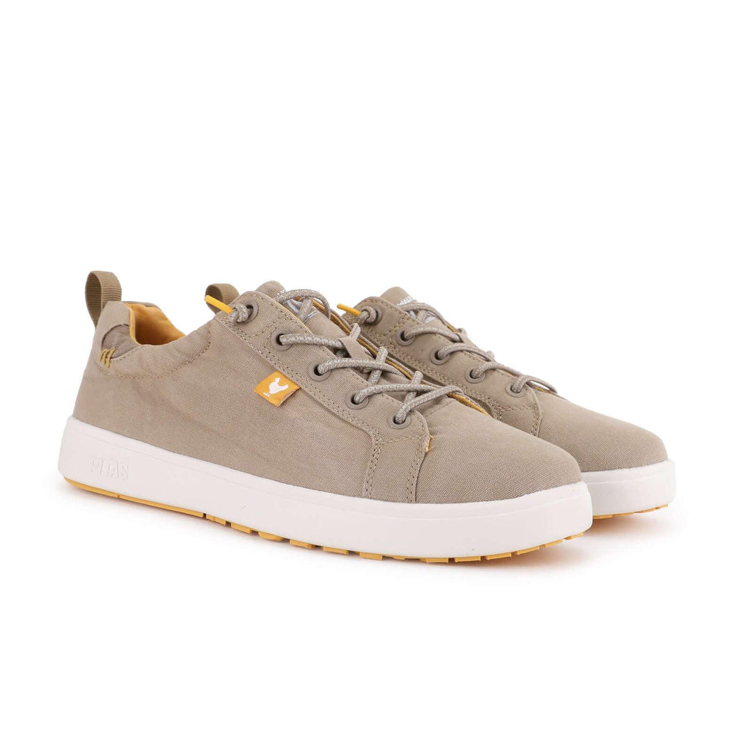 Walk In Pitas Malibu Men's Lightweight Hi-Grip Lace Up Sneaker Trainer Beige