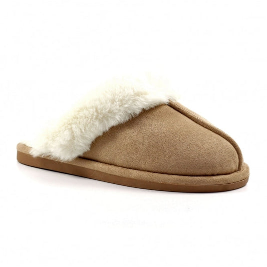 Lunar Margarita II Women's Fur Line Mule Slipper Taupe