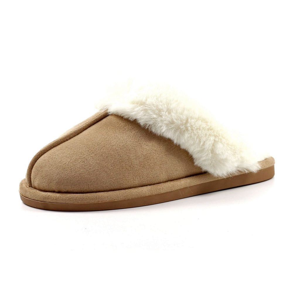 Lunar Margarita II Women's Fur Line Mule Slipper Taupe