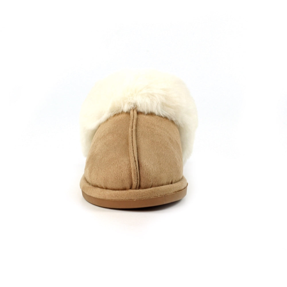Lunar Margarita II Women's Fur Line Mule Slipper Taupe