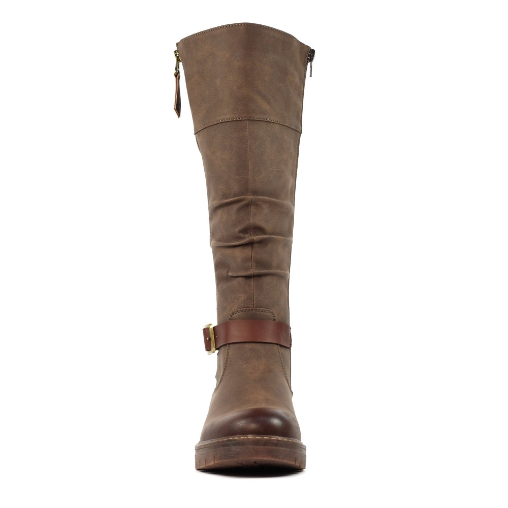 Lunar Margo Women's Zip Up Long Waterproof Boot Brown