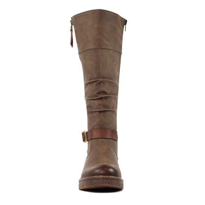Lunar Margo Women's Zip Up Long Waterproof Boot Brown