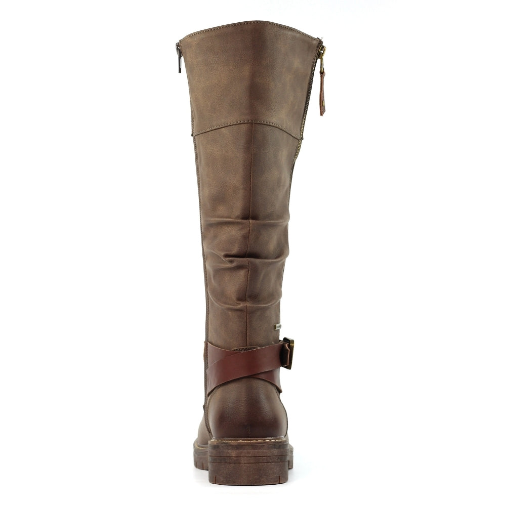 Lunar Margo Women's Zip Up Long Waterproof Boot Brown