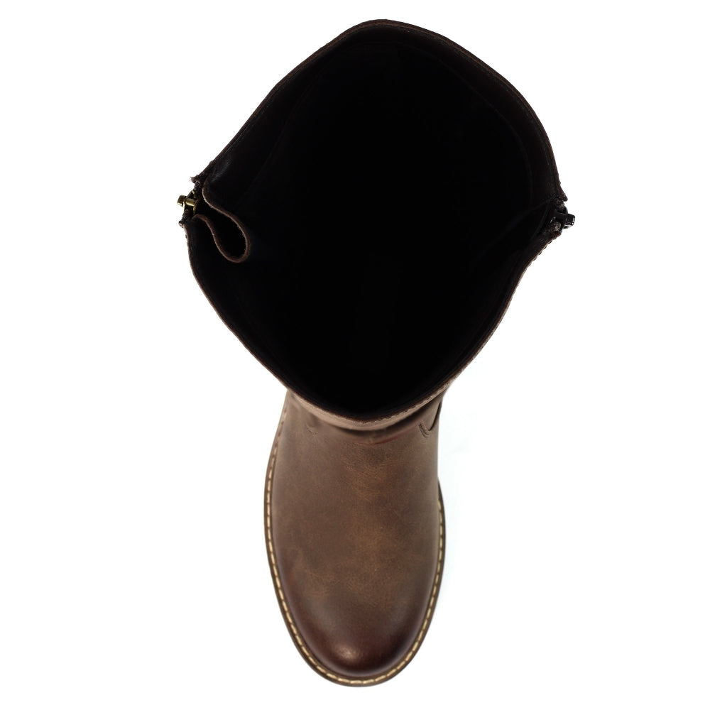 Lunar Margo Women's Zip Up Long Waterproof Boot Brown