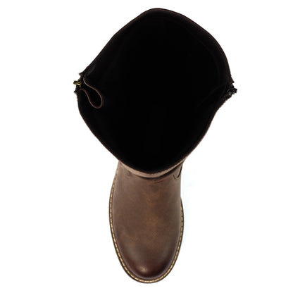 Lunar Margo Women's Zip Up Long Waterproof Boot Brown