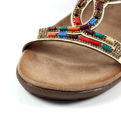 Lunar Mariella Women's Beaded Sandal White