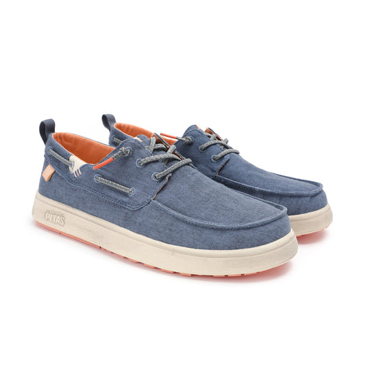 Walk In Pitas Maui Flax Men's Lightweight Boat Shoe Azul