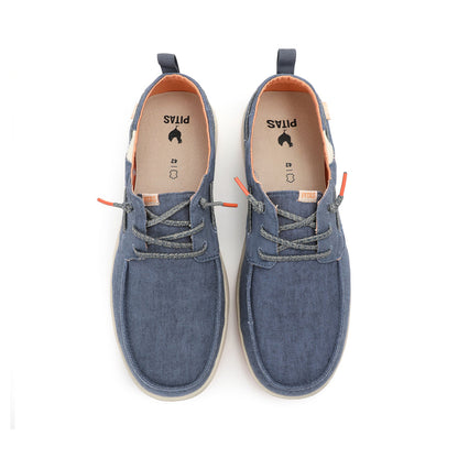 Walk In Pitas Maui Flax Men's Lightweight Boat Shoe Azul