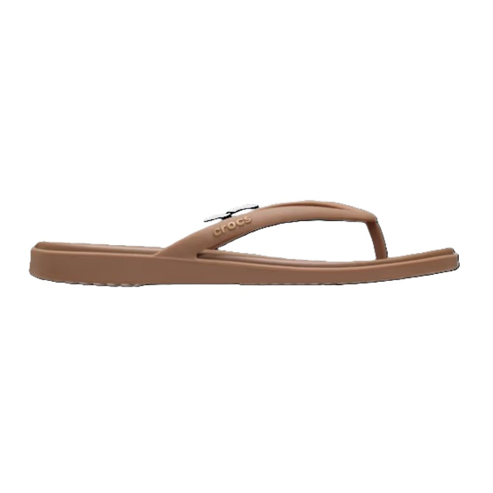 Crocs Miami Flip Women's Lightweight Toe Post Flip Flop Milk Chocolate