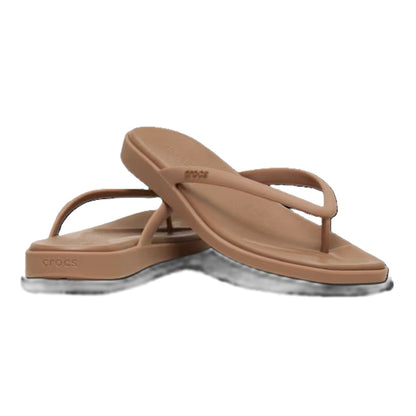 Crocs Miami Flip Women's Lightweight Toe Post Flip Flop Milk Chocolate