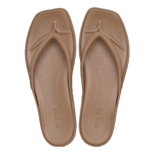 Crocs Miami Flip Women's Lightweight Toe Post Flip Flop Milk Chocolate
