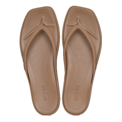 Crocs Miami Flip Women's Lightweight Toe Post Flip Flop Milk Chocolate