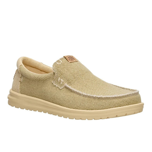 Hey Dude Mikka Braided Men's Slip On Casual Shoe Olive Grey / Boulder Tan