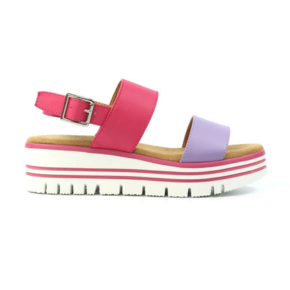 Lunar Missy Women's Chunky Sole Slingback Double Strap Open Toe Sandal Pink/Purple
