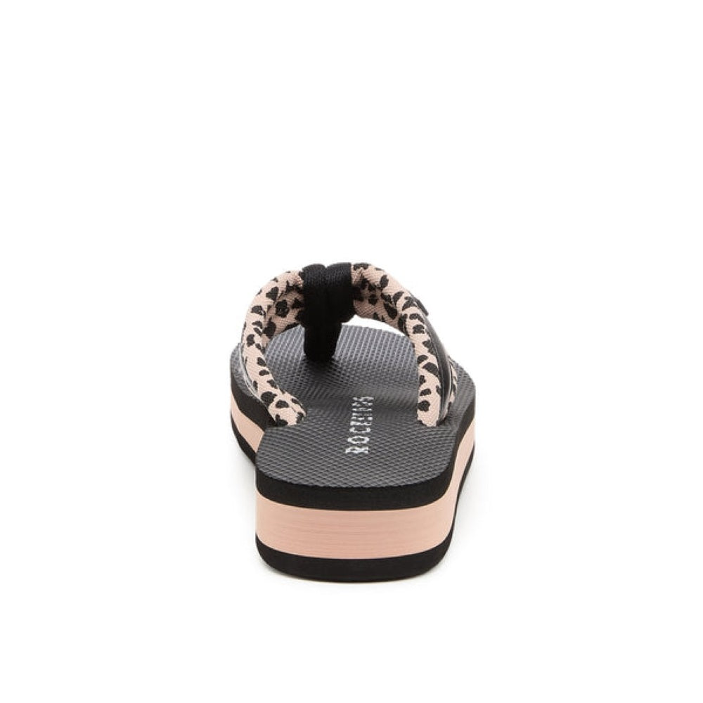 Rocket Dog Monica Leon Leopard Women's Wedge Flip Flop Light Pink