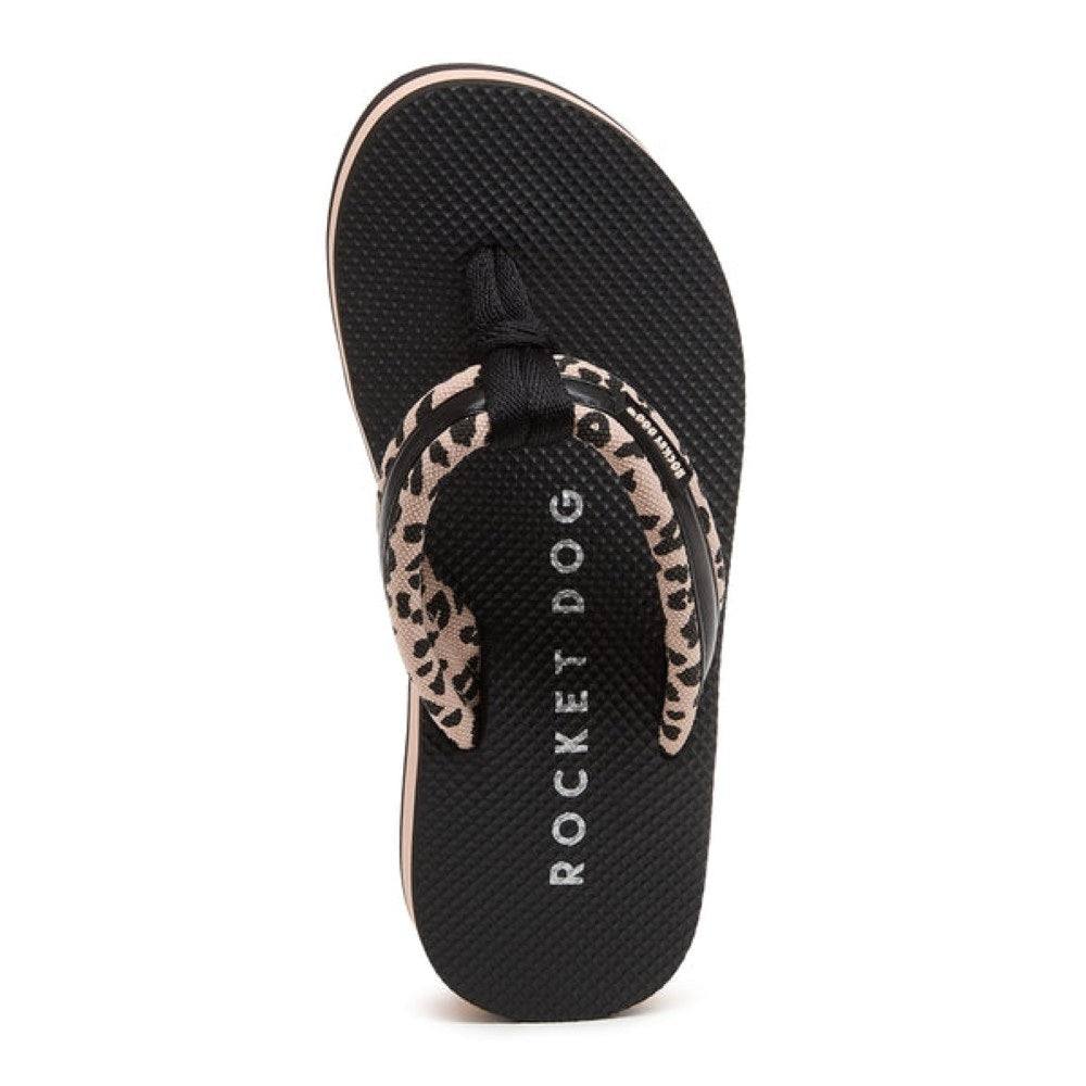Rocket Dog Monica Leon Leopard Women's Wedge Flip Flop Light Pink