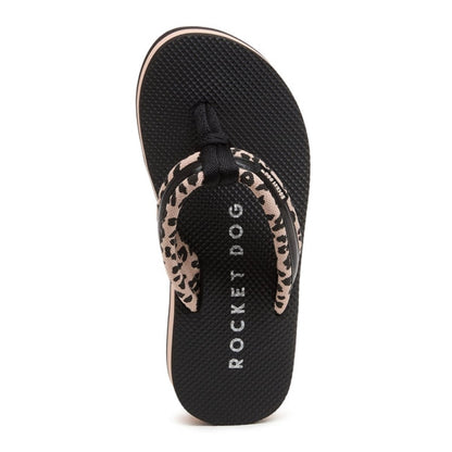 Rocket Dog Monica Leon Leopard Women's Wedge Flip Flop Light Pink