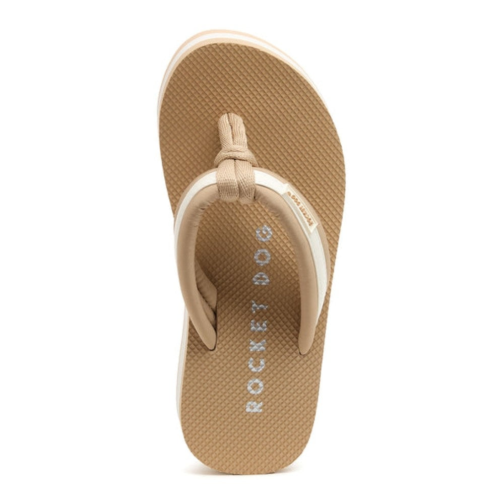 Rocket Dog Monica Nylon Women's Wedge Flip Flop Tan / Off White