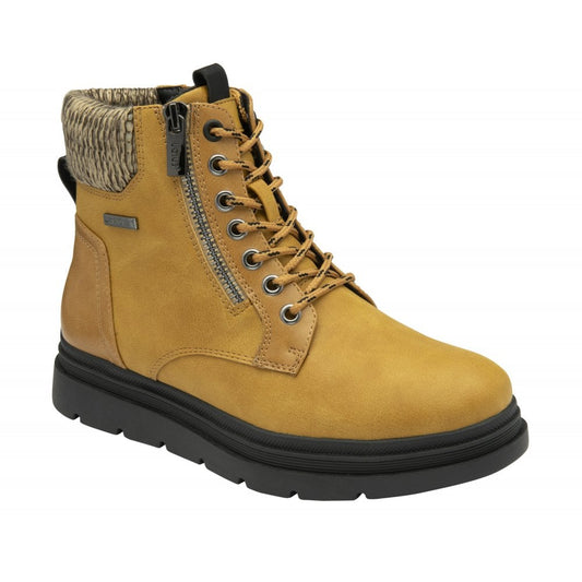 Lotus Saundra Women's Lace Up / Zip Up Ankle Boot Mustard