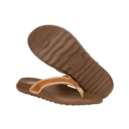 Hey Dude Myers Flip Men's Lightweight Toe Post Flip Flop Lion Orange / Downtown Brown