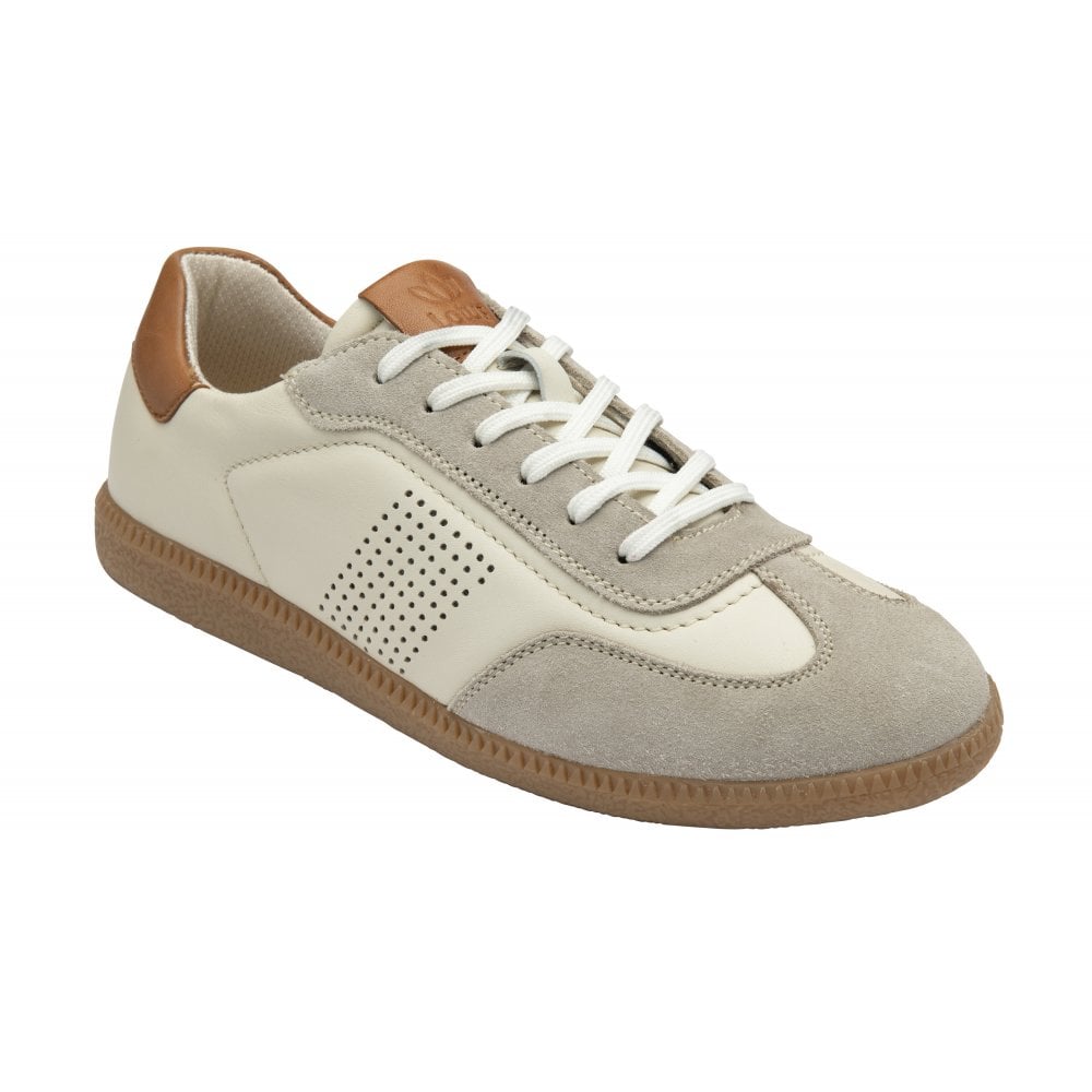 Lotus Frapporta Women's Leather Low Profile Lace Up Trainer Natural/Multi