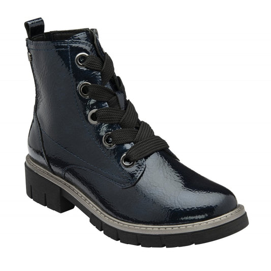 Lotus Jojo Women's Lace / Zip Up Ankle Boot Navy Patent