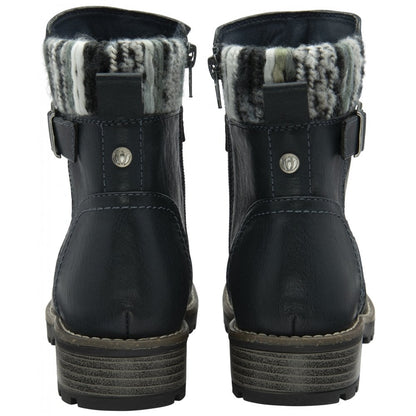 Lotus Triana Women's Zip Up Biker Style Ankle Boot Navy