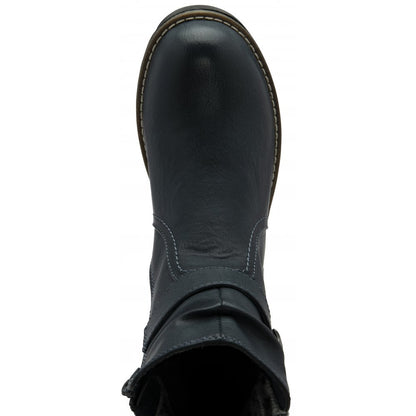 Lotus Triana Women's Zip Up Biker Style Ankle Boot Navy