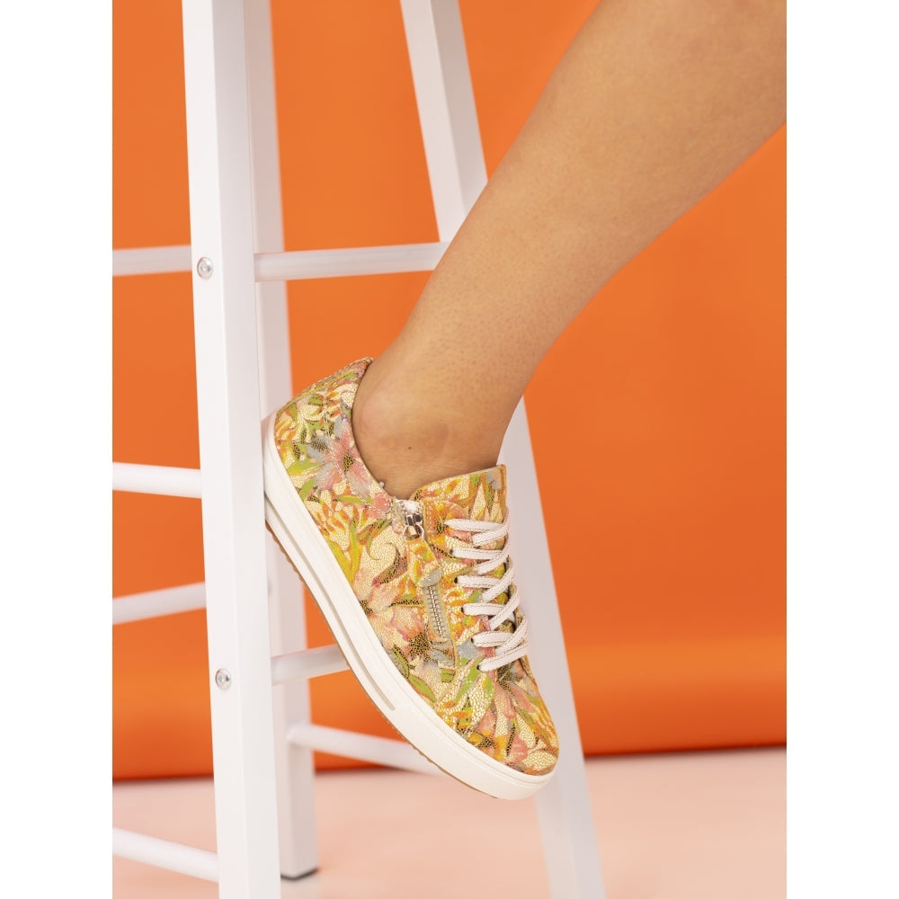 Lunar Nicole Women's Chunky Sole Lace Up/ Zip Up Trainer Floral Multi